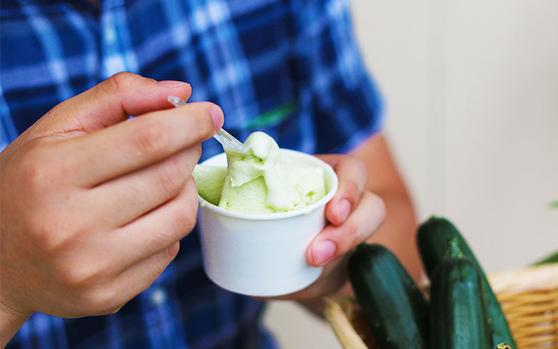 旬の野菜(取材時)ウスイエンドウのジェラート