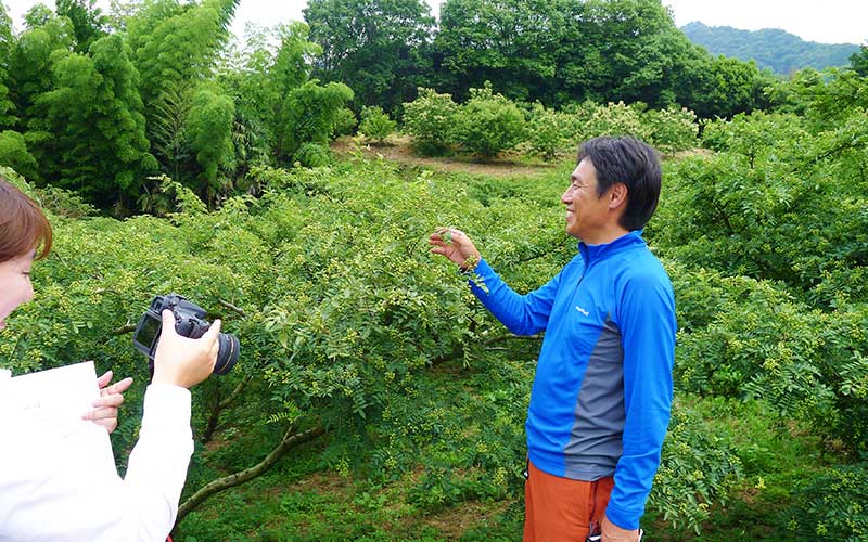 山椒について説明する宇城哲志さん