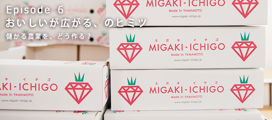 GRAのイチゴブランド「ミガキイチゴ」のパッケージ